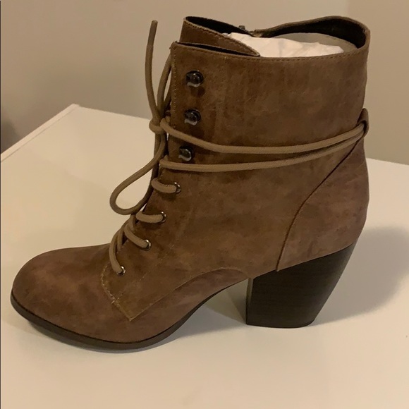 Brown/Tan Dolce by Mojo Moxy Booties - Picture 3 of 4